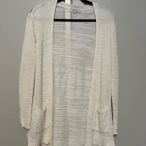 Madewell Cream Open-Front Cardigan